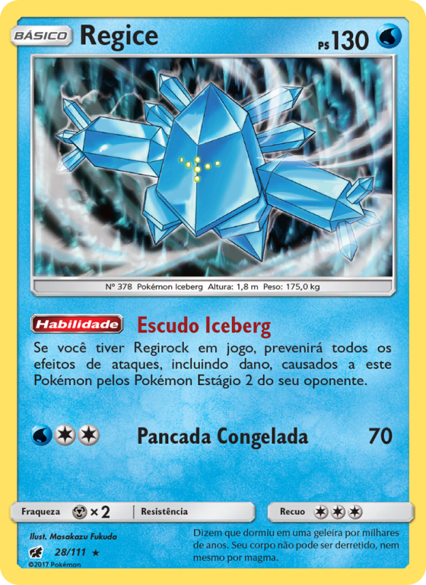 Regice 28 — Invasão Carmim (Portuguese Pokémon TCG card)