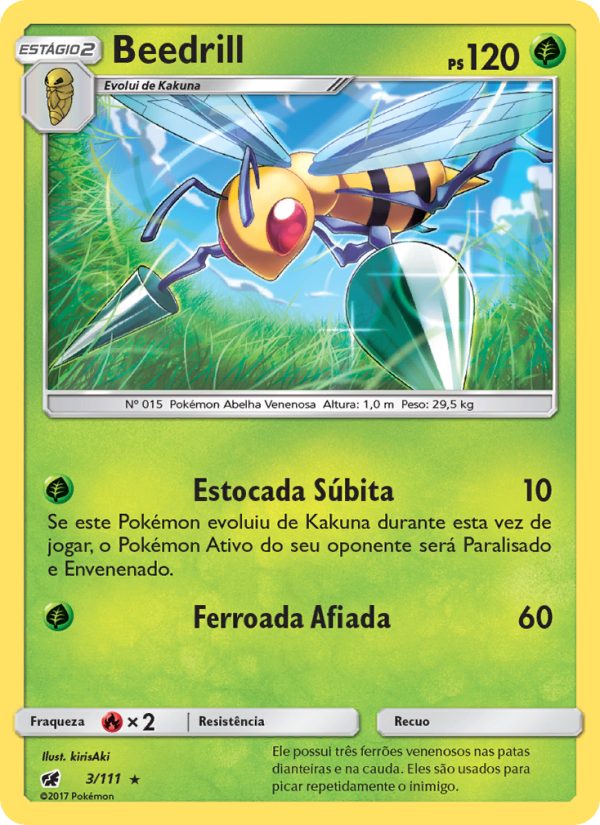 Beedrill 3 — Invasão Carmim (Portuguese Pokémon TCG card)