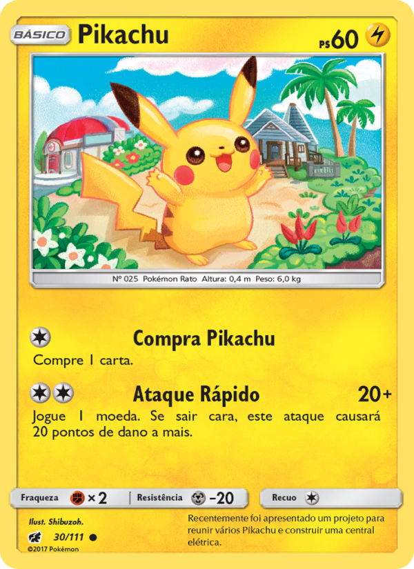 Pikachu 30 — Invasão Carmim (Portuguese Pokémon TCG card)