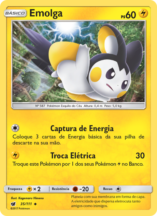 Emolga 35 — Invasão Carmim (Portuguese Pokémon TCG card)