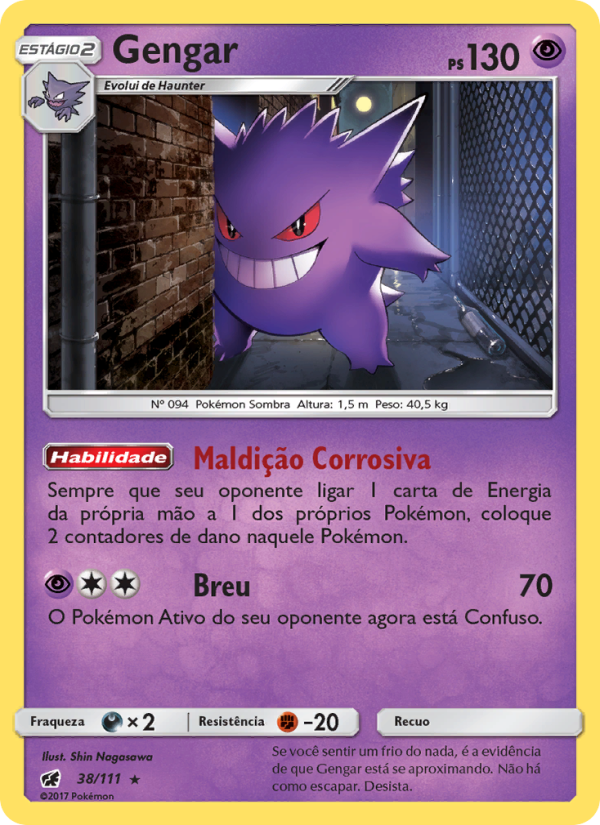 Gengar 38 — Invasão Carmim (Portuguese Pokémon TCG card)