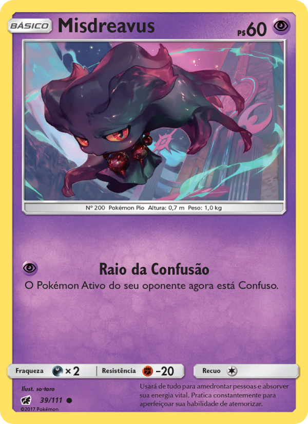 Misdreavus 39 — Invasão Carmim (Portuguese Pokémon TCG card)