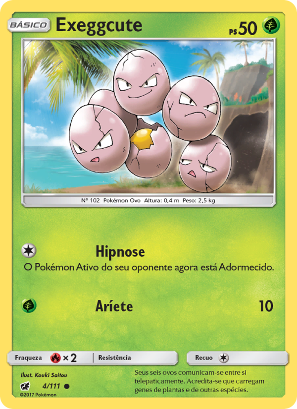 Exeggcute 4 — Invasão Carmim (Portuguese Pokémon TCG card)