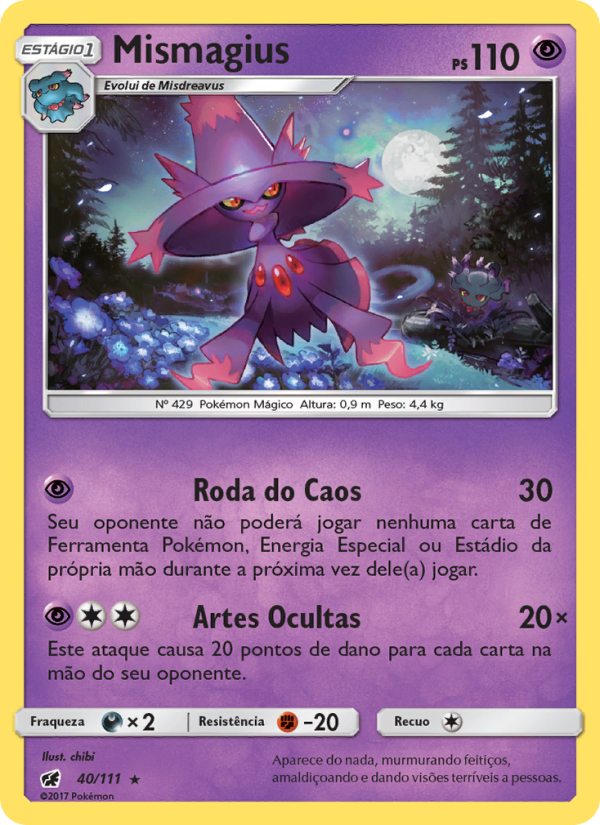 Mismagius 40 — Invasão Carmim (Portuguese Pokémon TCG card)