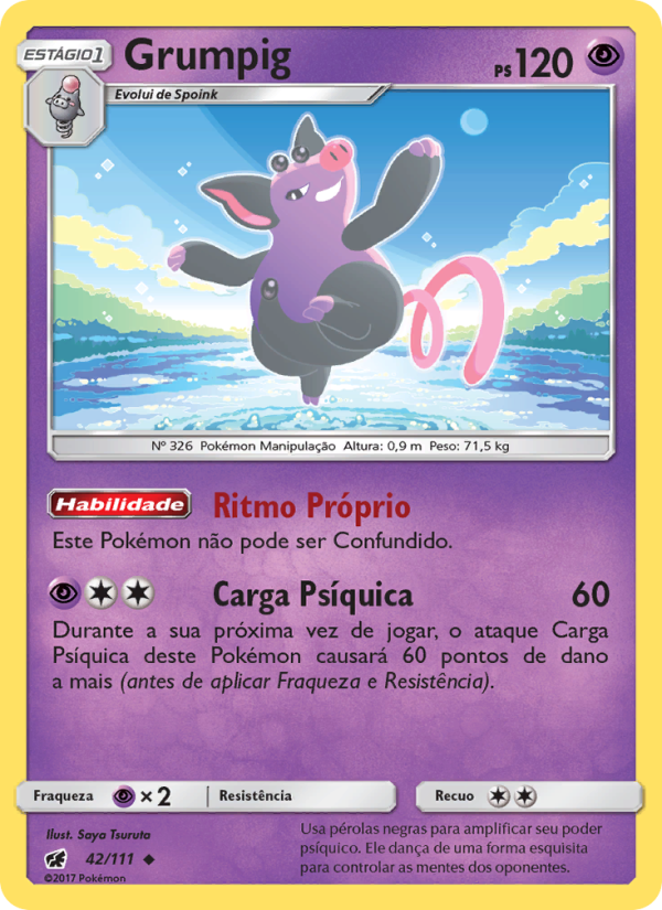 Grumpig 42 — Invasão Carmim (Portuguese Pokémon TCG card)