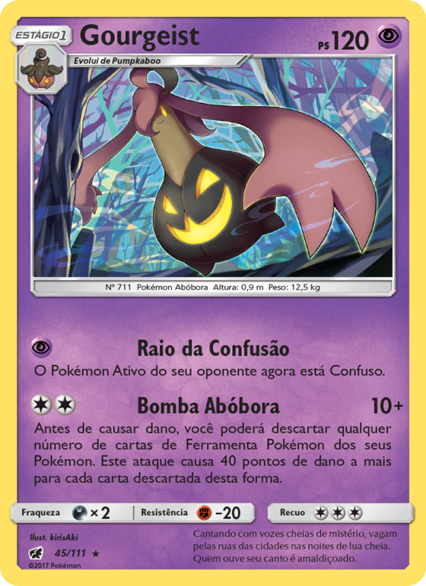 Gourgeist 45 — Invasão Carmim (Portuguese Pokémon TCG card)