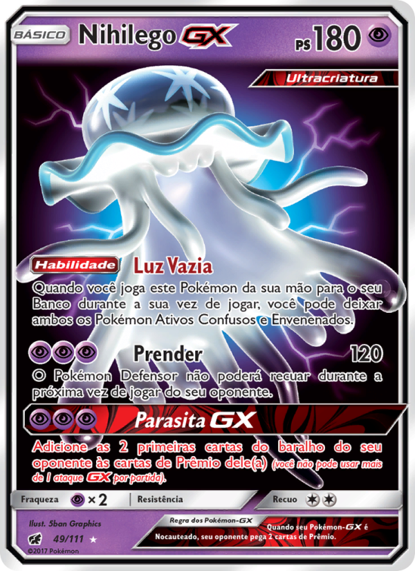 Nihilego GX 49 — Invasão Carmim (Portuguese Pokémon TCG card)