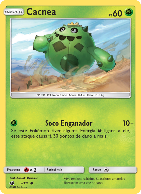 Cacnea 5 — Invasão Carmim (Portuguese Pokémon TCG card)