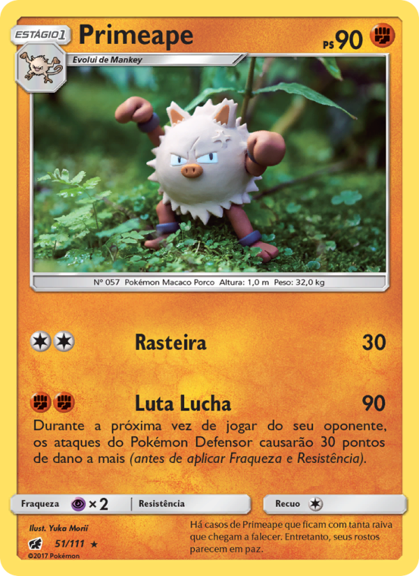 Primeape 51 — Invasão Carmim (Portuguese Pokémon TCG card)