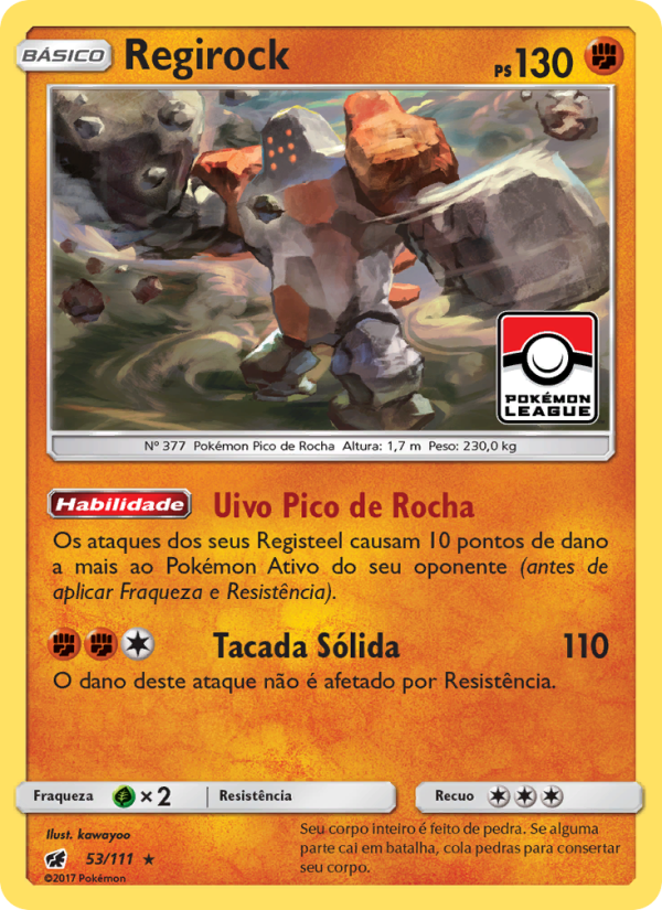 Regirock 53 — Invasão Carmim (Portuguese Pokémon TCG card)
