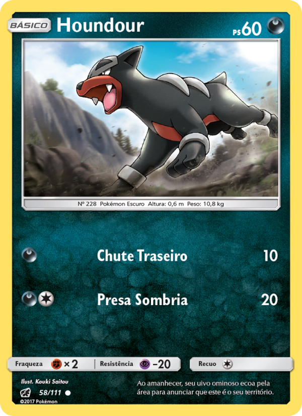 Houndour 58 — Invasão Carmim (Portuguese Pokémon TCG card)
