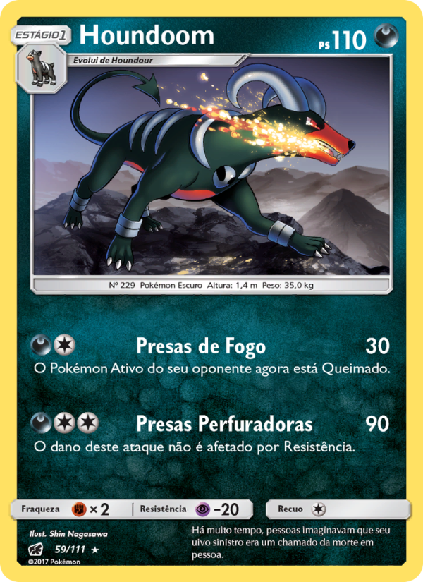 Houndoom 59 — Invasão Carmim (Portuguese Pokémon TCG card)