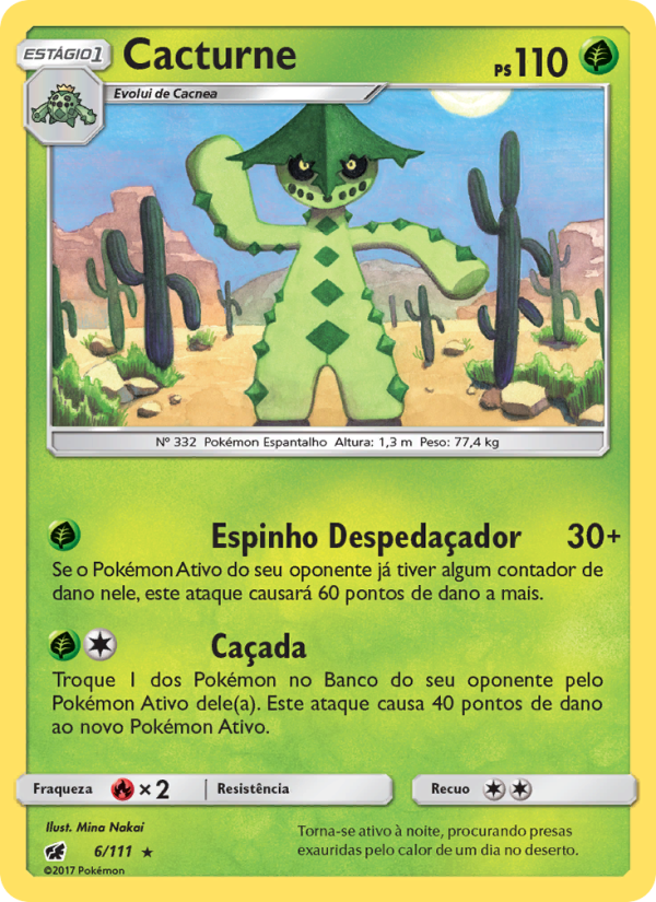 Cacturne 6 — Invasão Carmim (Portuguese Pokémon TCG card)