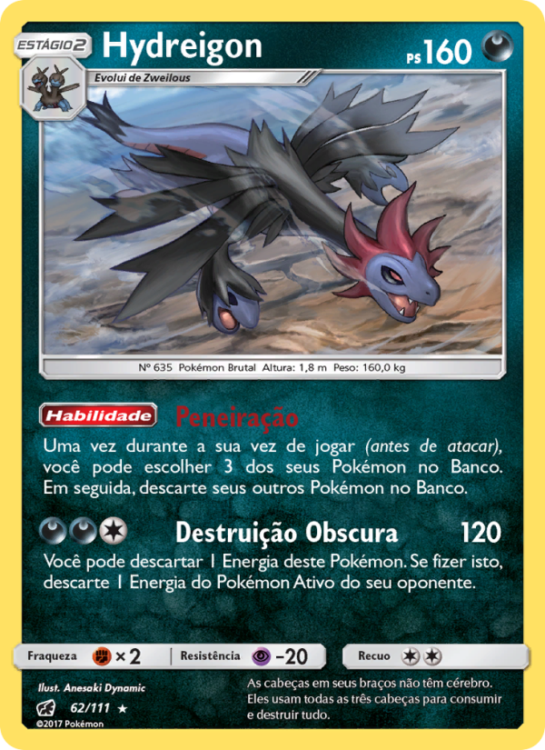 Hydreigon 62 — Invasão Carmim (Portuguese Pokémon TCG card)