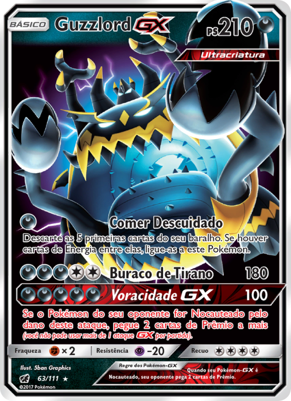 Guzzlord GX 63 — Invasão Carmim (Portuguese Pokémon TCG card)