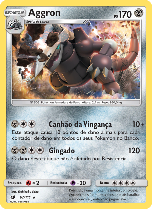 Aggron 67 — Invasão Carmim (Portuguese Pokémon TCG card)