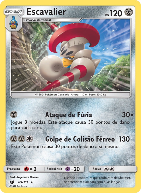 Escavalier 69 — Invasão Carmim (Portuguese Pokémon TCG card)