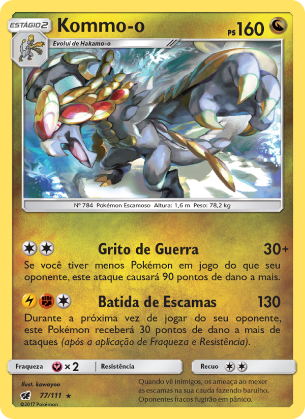 Kommo-o 77 — Invasão Carmim (Portuguese Pokémon TCG card)