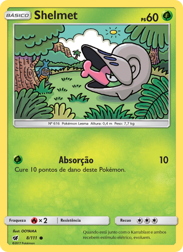 Shelmet 8 — Invasão Carmim (Portuguese Pokémon TCG card)
