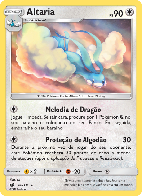 Altaria 80 — Invasão Carmim (Portuguese Pokémon TCG card)