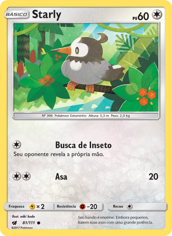 Starly 81 — Invasão Carmim (Portuguese Pokémon TCG card)