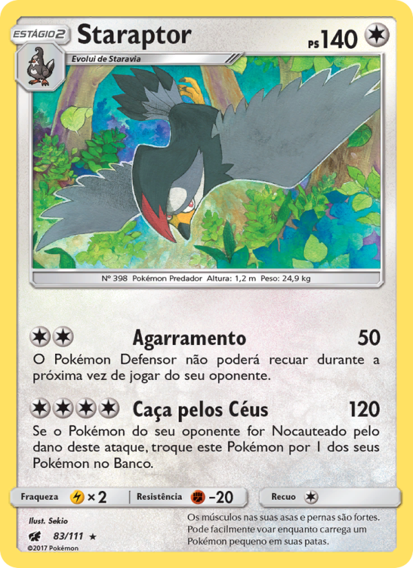 Staraptor 83 — Invasão Carmim (Portuguese Pokémon TCG card)