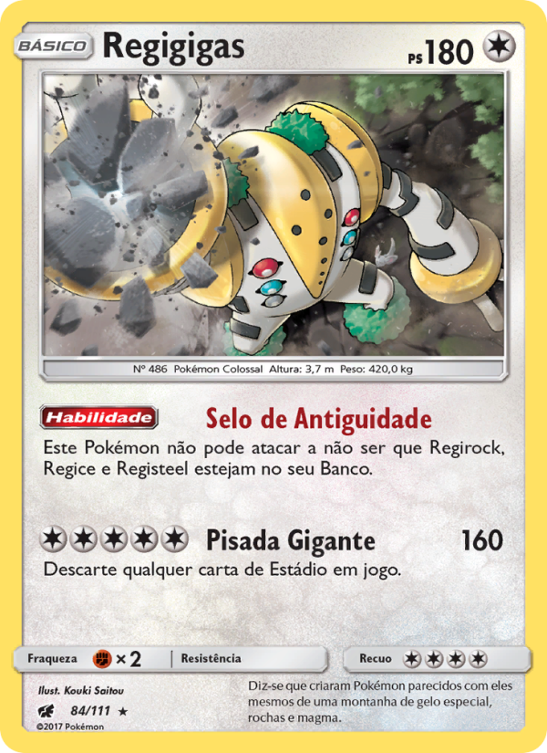 Regigigas 84 — Invasão Carmim (Portuguese Pokémon TCG card)