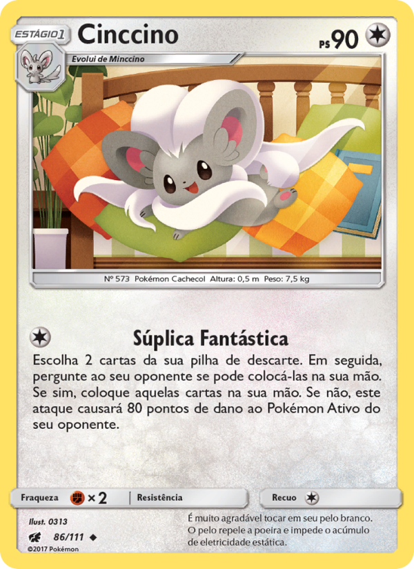Cinccino 86 — Invasão Carmim (Portuguese Pokémon TCG card)