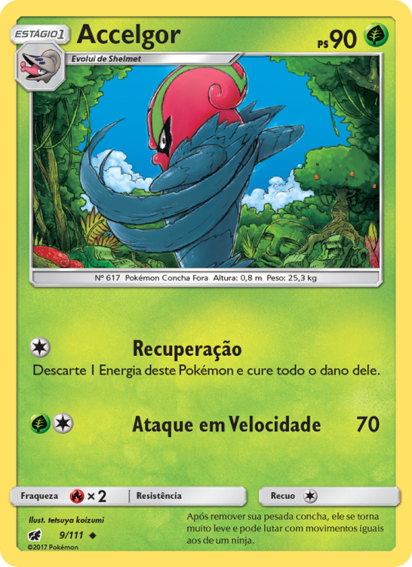 Accelgor 9 — Invasão Carmim (Portuguese Pokémon TCG card)