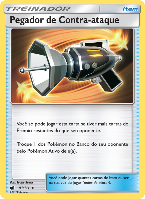 Pegador de Contra-ataque 91 — Invasão Carmim (Portuguese Pokémon TCG card)