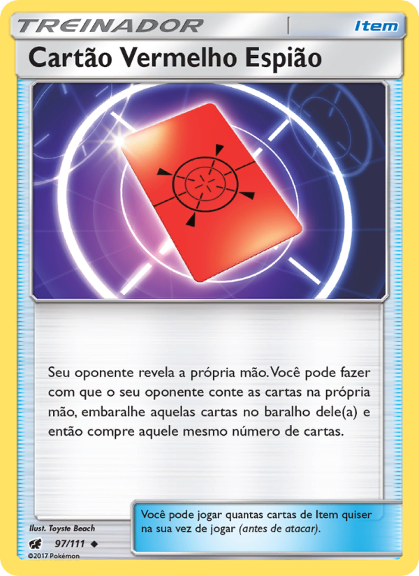 Cartão Vermelho Espião 97 — Invasão Carmim (Portuguese Pokémon TCG card)