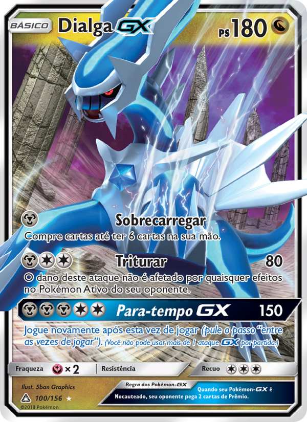 Dialga GX 100 — Ultra Prisma (Portuguese Pokémon TCG card)