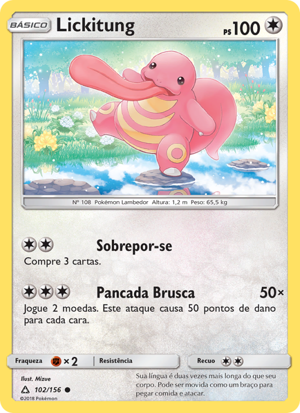 Lickitung 102 — Ultra Prisma (Portuguese Pokémon TCG card)