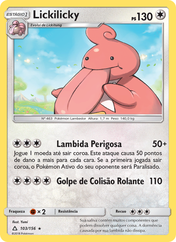 Lickilicky 103 — Ultra Prisma (Portuguese Pokémon TCG card)