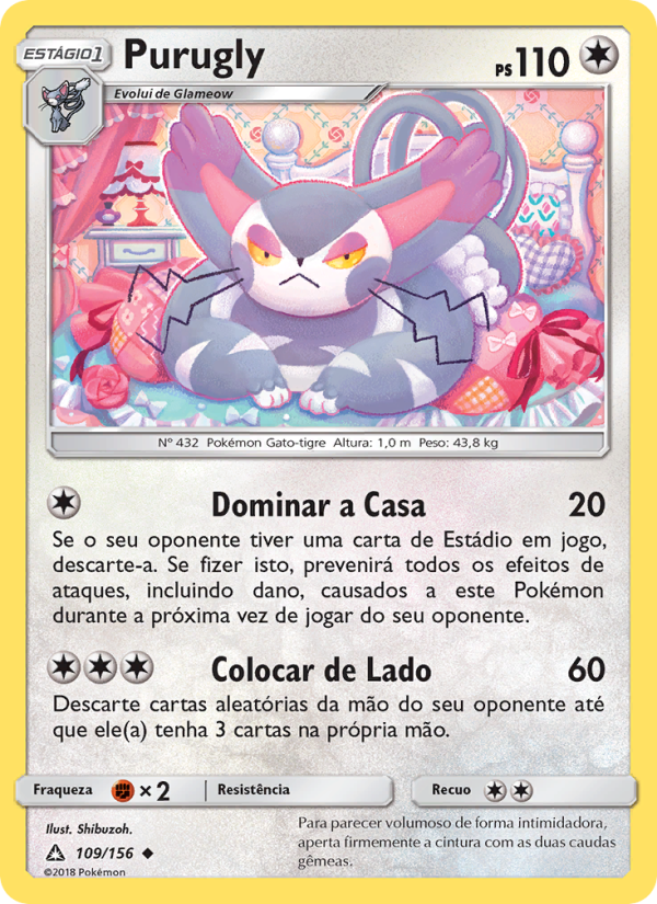 Purugly 109 — Ultra Prisma (Portuguese Pokémon TCG card)