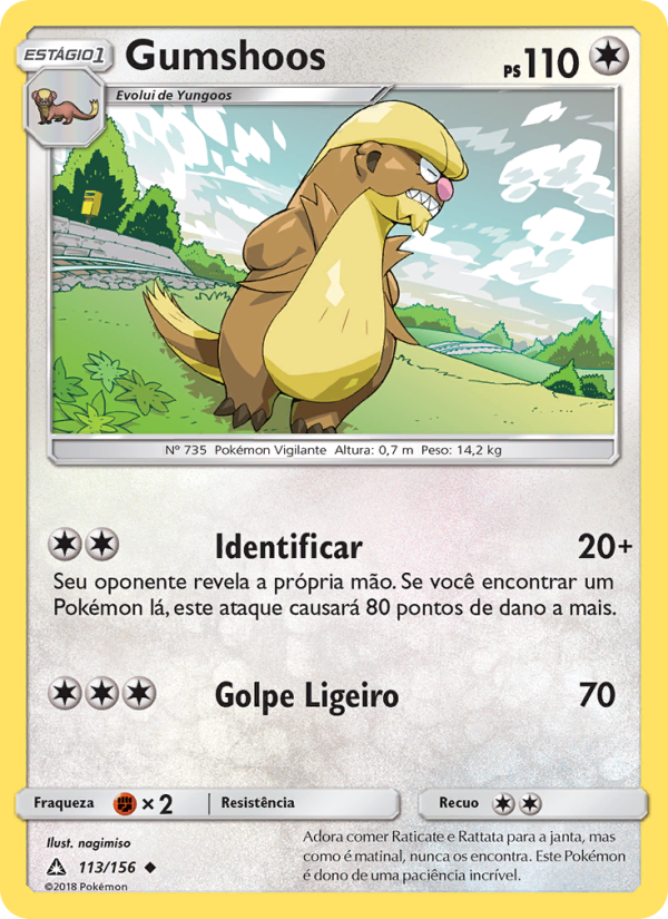 Gumshoos 113 — Ultra Prisma (Portuguese Pokémon TCG card)