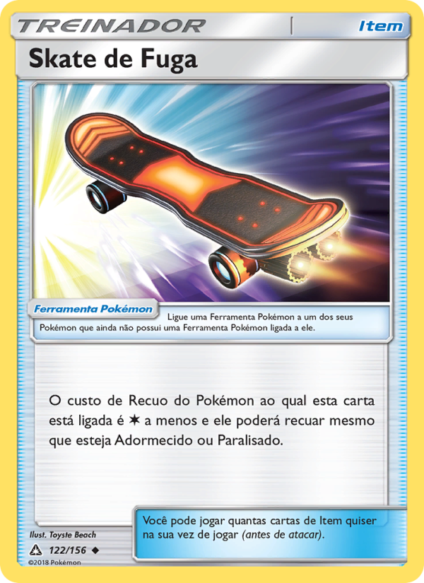 Skate de Fuga 122 — Ultra Prisma (Portuguese Pokémon TCG card)