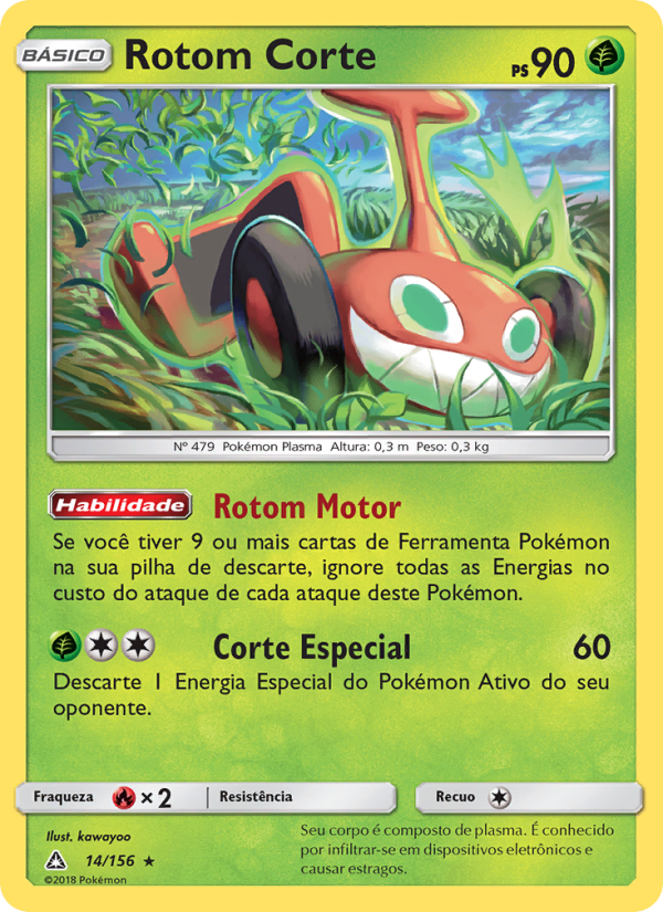Rotom Corte 14 — Ultra Prisma (Portuguese Pokémon TCG card)