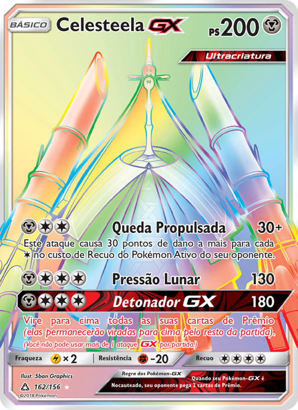 Celesteela GX 162 — Ultra Prisma (Portuguese Pokémon TCG card)
