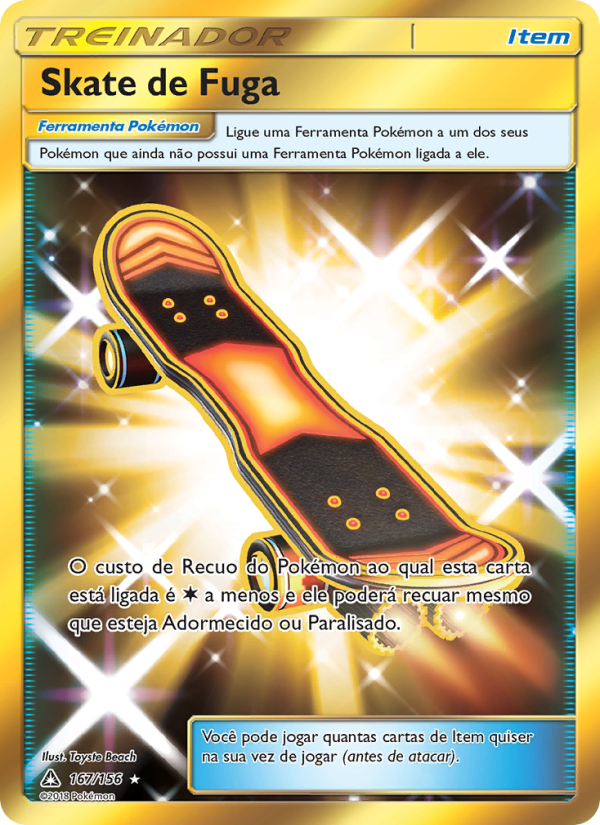 Skate de Fuga 167 — Ultra Prisma (Portuguese Pokémon TCG card)