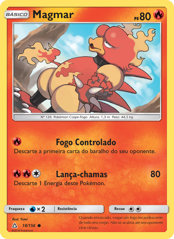 Magmar 18 — Ultra Prisma (Portuguese Pokémon TCG card)