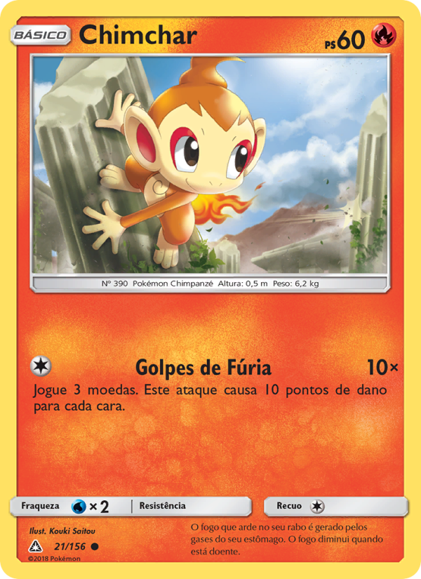 Chimchar 21 — Ultra Prisma (Portuguese Pokémon TCG card)