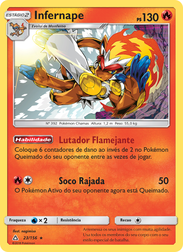 Infernape 23 — Ultra Prisma (Portuguese Pokémon TCG card)