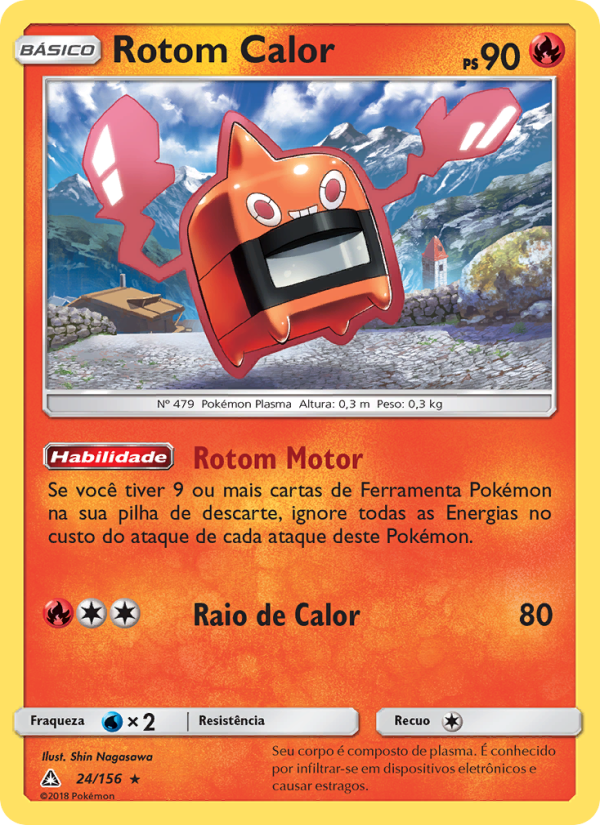 Rotom Calor 24 — Ultra Prisma (Portuguese Pokémon TCG card)