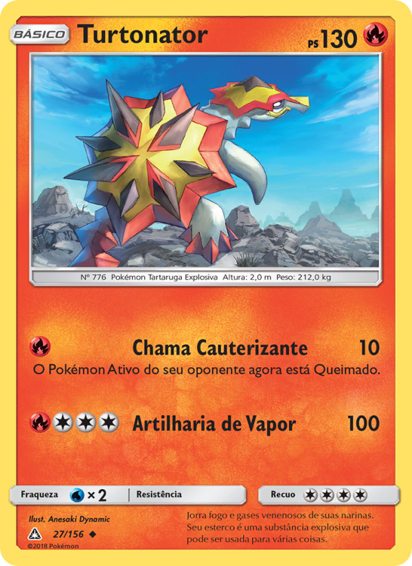 Turtonator 27 — Ultra Prisma (Portuguese Pokémon TCG card)