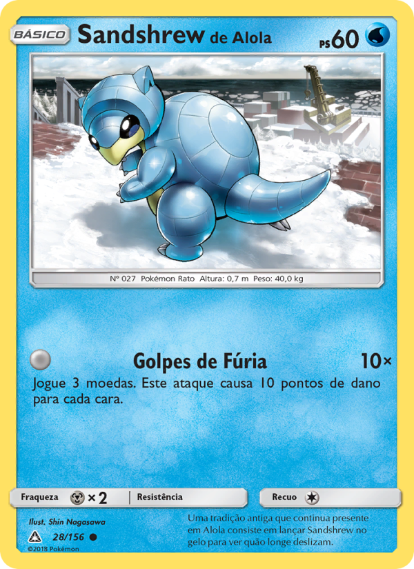 Sandshrew de Alola 28 — Ultra Prisma (Portuguese Pokémon TCG card)