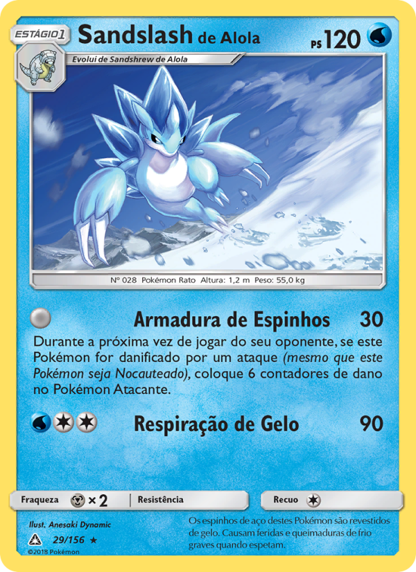 Sandslash de Alola 29 — Ultra Prisma (Portuguese Pokémon TCG card)