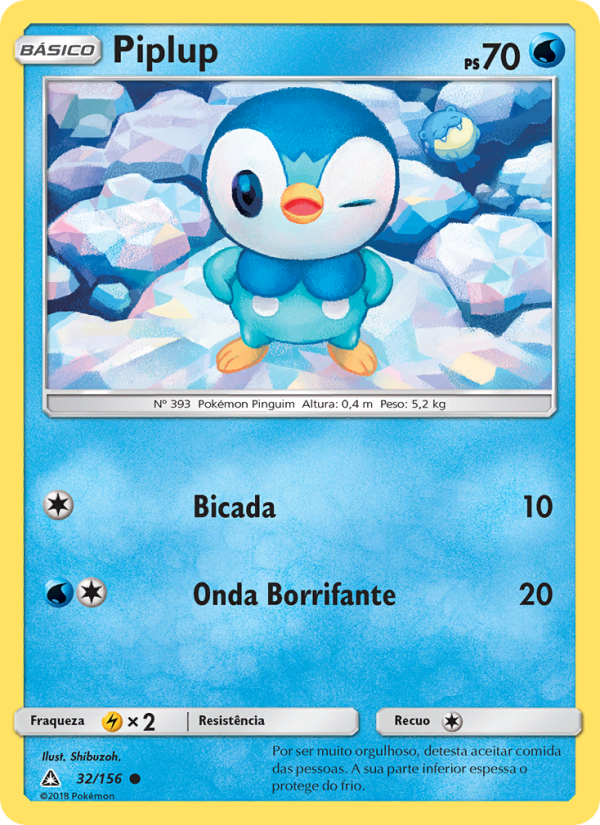 Piplup 32 — Ultra Prisma (Portuguese Pokémon TCG card)
