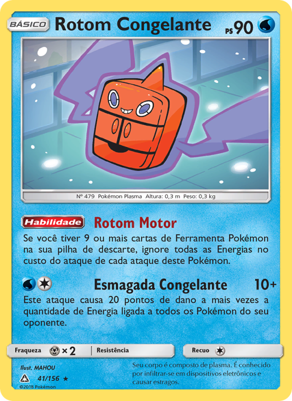 Rotom Congelante 41 — Ultra Prisma (Portuguese Pokémon TCG card)