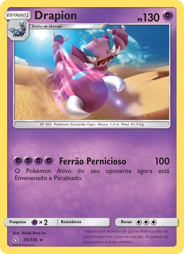 Drapion 55 — Ultra Prisma (Portuguese Pokémon TCG card)
